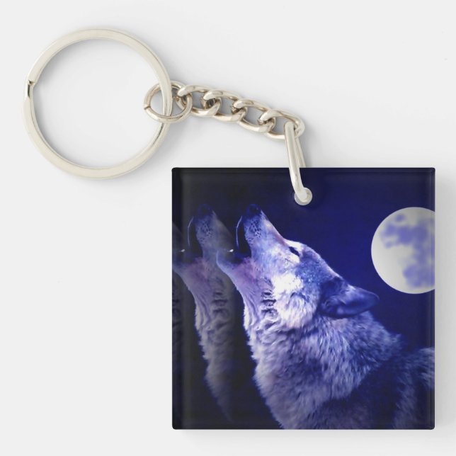 Howling Wolf Keychain (Front)