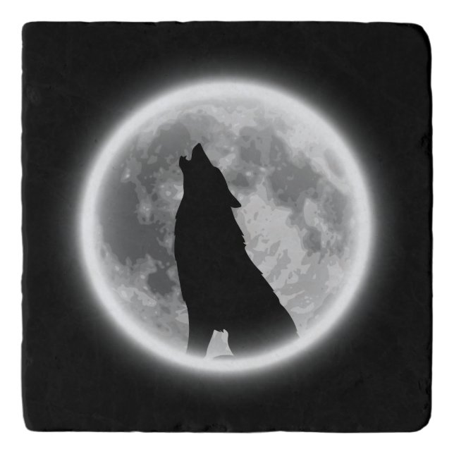 Howling Wolf  Keychain Trivet (Front)