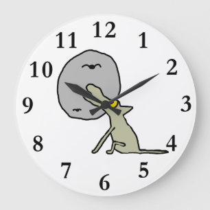 Howling Wolf Large Clock