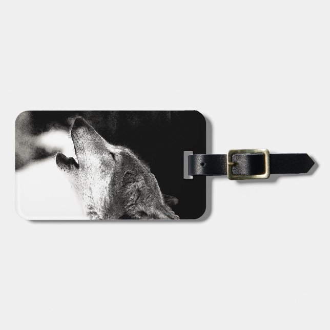 Howling Wolf Luggage Tag (Front Horizontal)