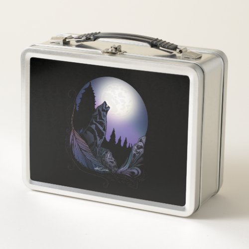 Howling Wolf  Metal Lunch Box