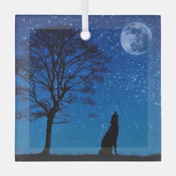 Howling Wolf Metal Ornament by PugWiggles at Zazzle