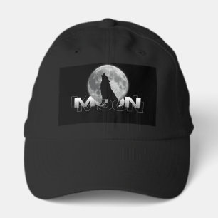 Howling Wolf Moon Cap   Black Aesthetic Dad Hat   