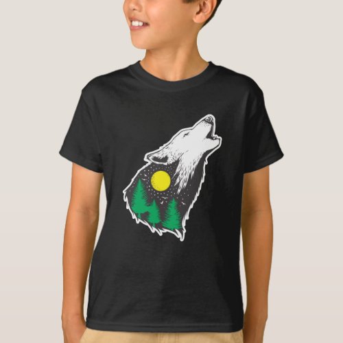 Howling Wolf Moon Forest Environmental Protection T_Shirt