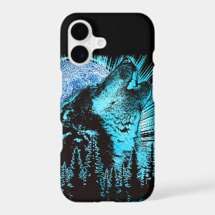 Howling Wolf Moon Pine Forest Art iPhone 17 Case