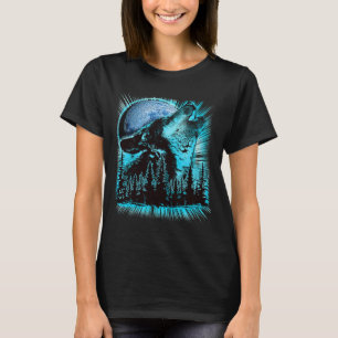 Howling Wolf Moon Pine Forest Cool T-Shirt