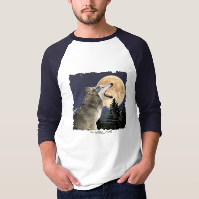 HOWLING WOLF & MOON Shirt with Wildlife Poem (Front)