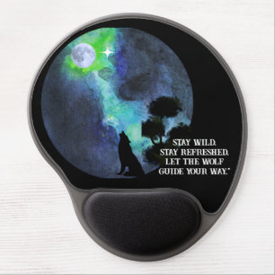 Howling Wolf Moonlight – Mystical Forest Night Wat Gel Mouse Pad