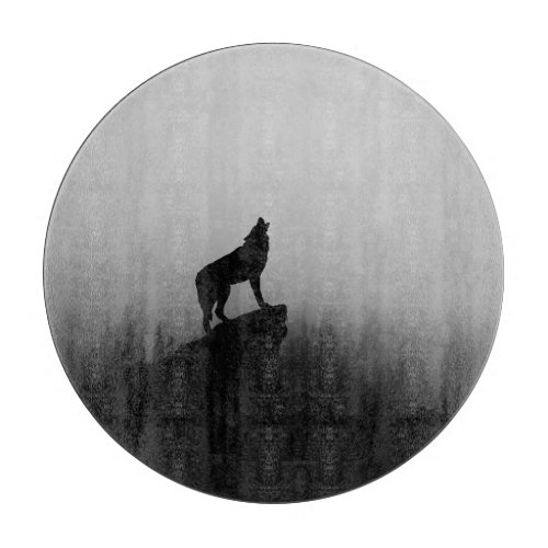 Howling Wolf Moonlit Night Scene Cutting Board
