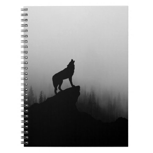 Howling Wolf Moonlit Night Scene Notebook