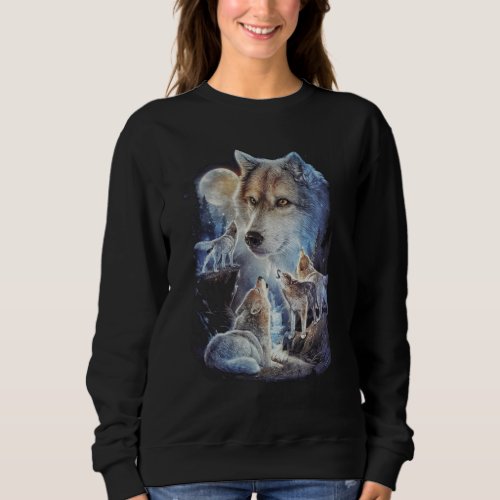 Howling Wolf Mountain Moon Unisex Sweatshirt