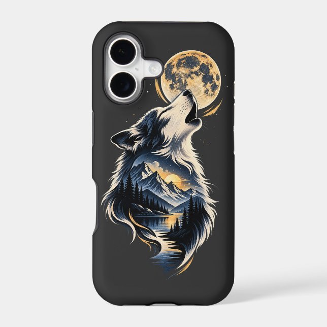 Howling Wolf Mountain Wilderness Iphone Case (Back)