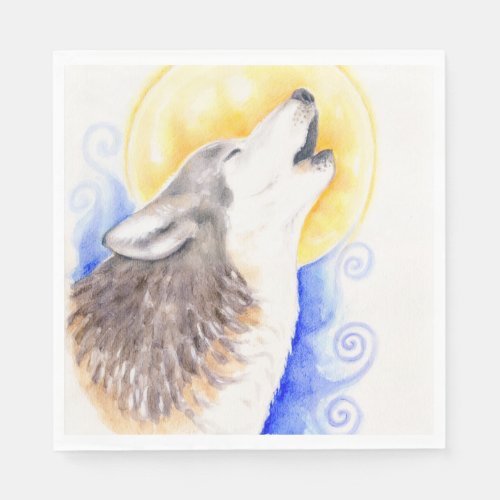 Howling Wolf Paper Napkins