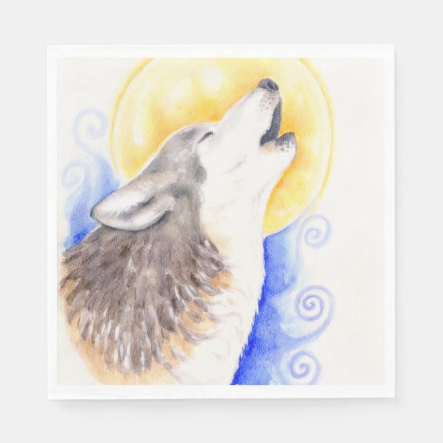 Howling Wolf Paper Napkins (Front)