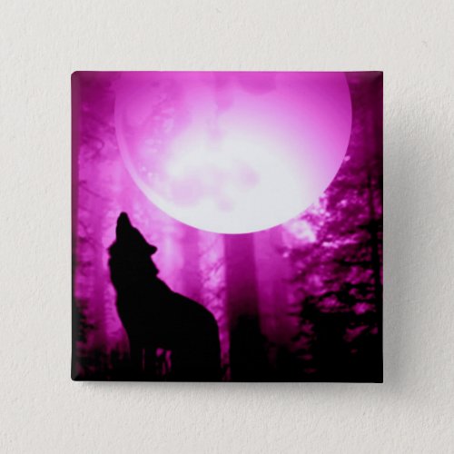 Howling Wolf Pinback Button