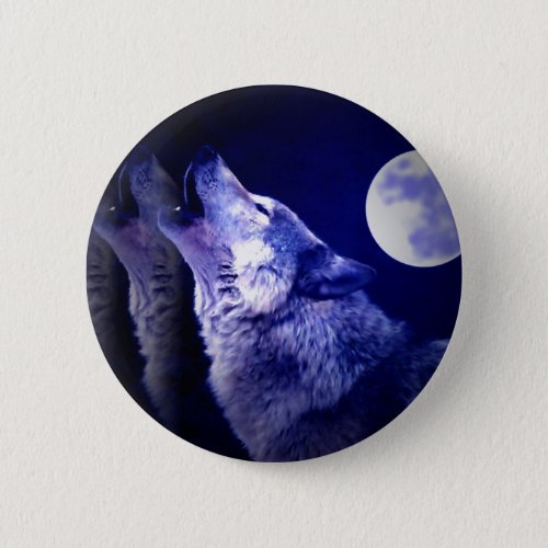 Howling Wolf Pinback Button