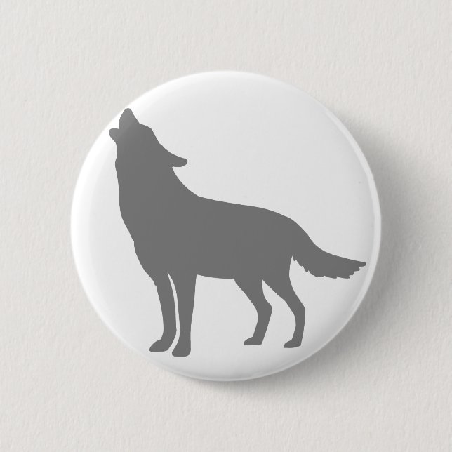 Howling Wolf Pinback Button (Front)