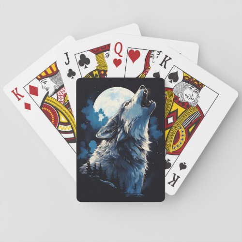 Howling Wolf Playing Cards