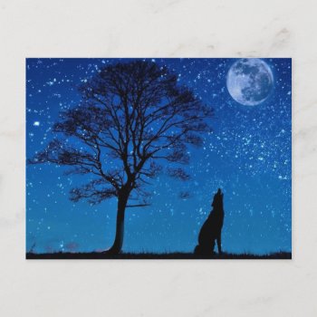 Howling Wolf Postcard by PugWiggles at Zazzle