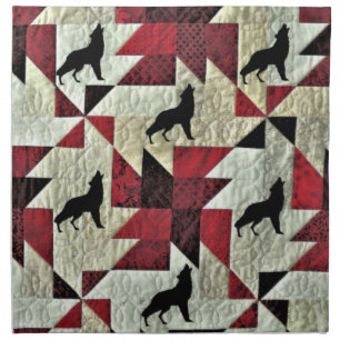 Howling Wolf Quilt Cloth Napkin