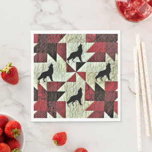 Howling Wolf Quilt Napkins