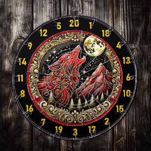 Howling Wolf Reflects Wild Freedom And Power Dart Board