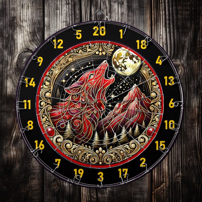 Howling Wolf Reflects Wild Freedom And Power Dart Board (Creator Uploaded)