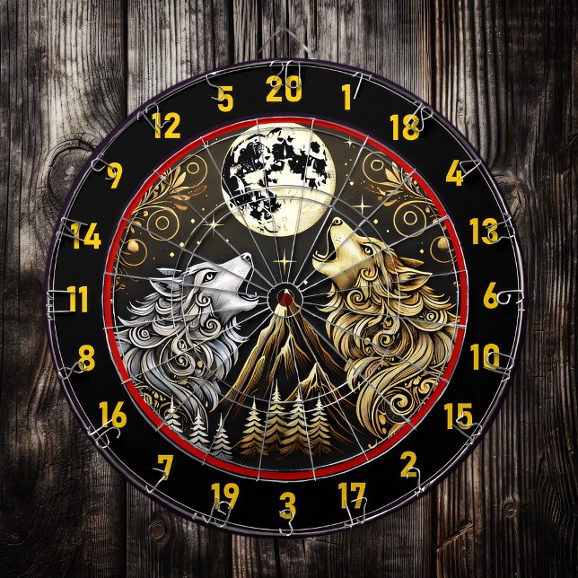 Howling Wolf Reflects Wild Freedom And Power Dart Board (Creator Uploaded)