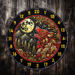 Howling Wolf Represents Wild Freedom And Power Dart Board<br><div class="desc">Unleash the spirit of the wild with this mesmerizing dartboard, featuring a howling wolf beneath a glowing full moon. The powerful imagery, with its deep red, gold, and black hues, captures the essence of strength, freedom, and the untamed power of nature. It’s the perfect addition to your man cave, hunting...</div>