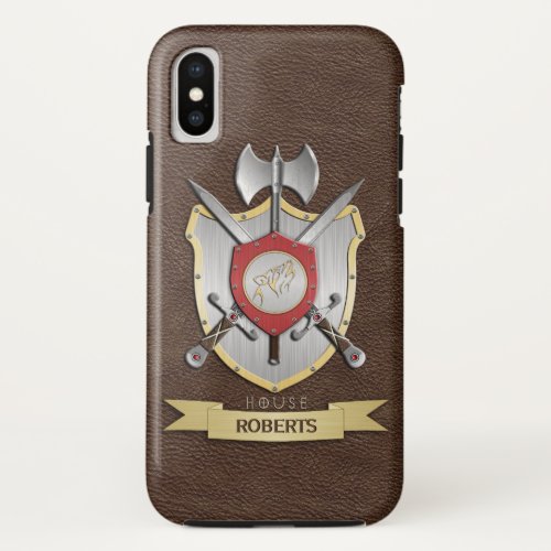 Howling Wolf Sigil Battle Crest Brown iPhone X Case