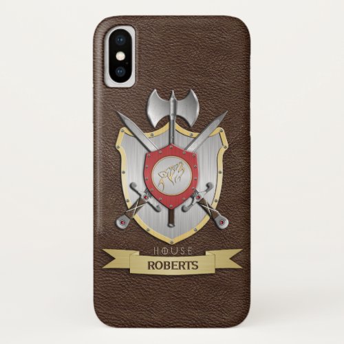 Howling Wolf Sigil Battle Crest Brown iPhone X Case