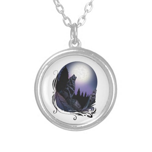 Howling Wolf Signature Design Silver Plated Necklace