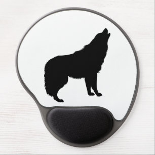 Howling Wolf Silhouette Gel Mouse Pad