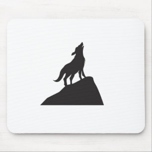 Howling Wolf Silhouette Mouse Pad