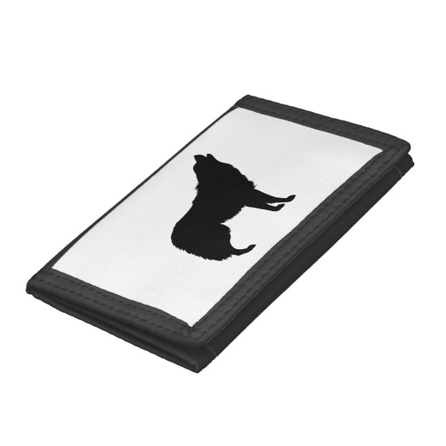 Howling Wolf Silhouette Tri-fold Wallet (Bottom)