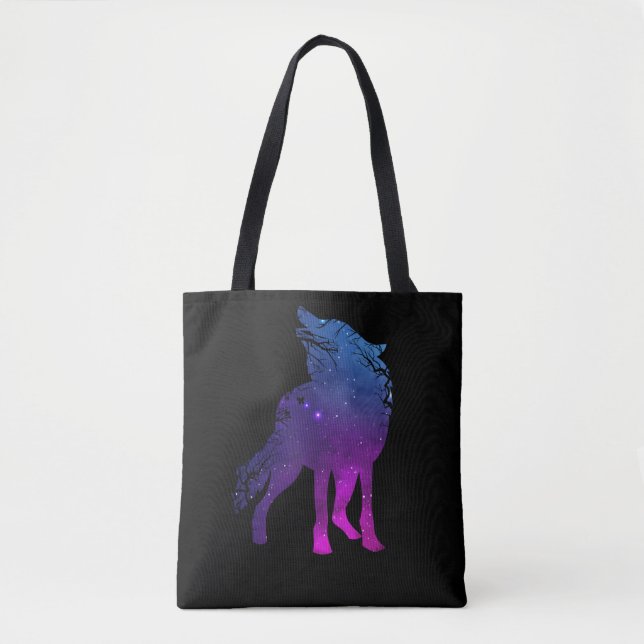Howling Wolf Silhouette Wolves Forest Animal Tote Bag (Front)