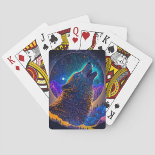 Howling Wolf Surreal Fantasy Poker Cards