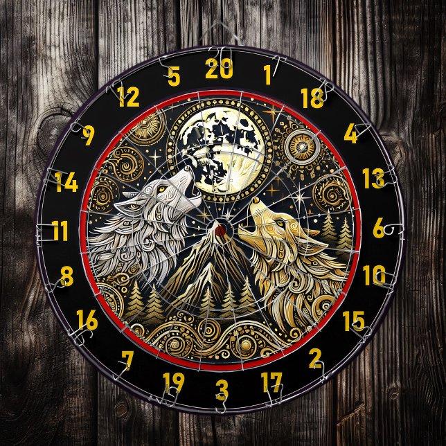 Howling Wolf Symbolizes Strength And Wild Freedom Dart Board (Creator Uploaded)