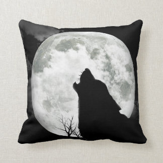 Howling Wolf Throw Pillow