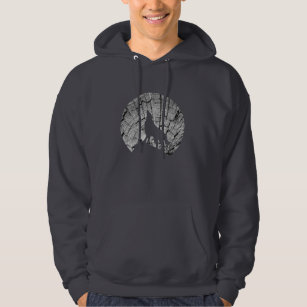 Howling Wolf   Tree Texture Graphic Hoodie