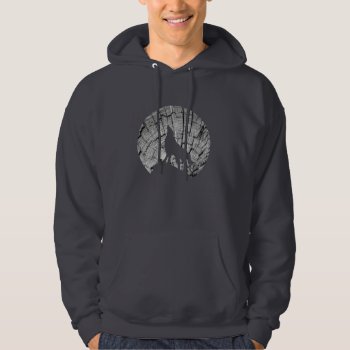 Howling Wolf | Tree Texture Graphic Hoodie by RedefinedDesigns at Zazzle