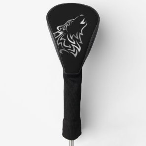 Howling Wolf Tribal  | Black and Silver Golf Head Cover
