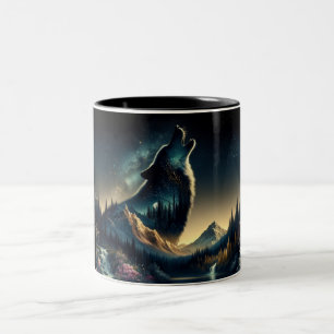 Howling Wolf Two-Tone Coffee Mug