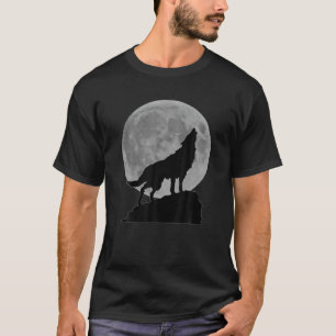 Howling Wolf Under The Full Moon Cool T-Shirt