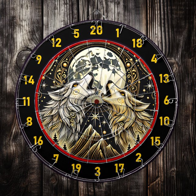 Howling Wolf Unites Wilderness And Elegance Dart Board (Creator Uploaded)