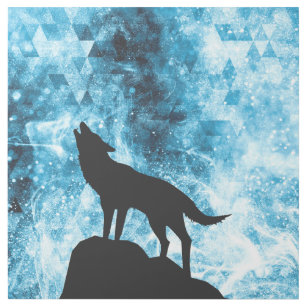 Howling Wolf Winter snowy blue smoke Abstract Gallery Wrap