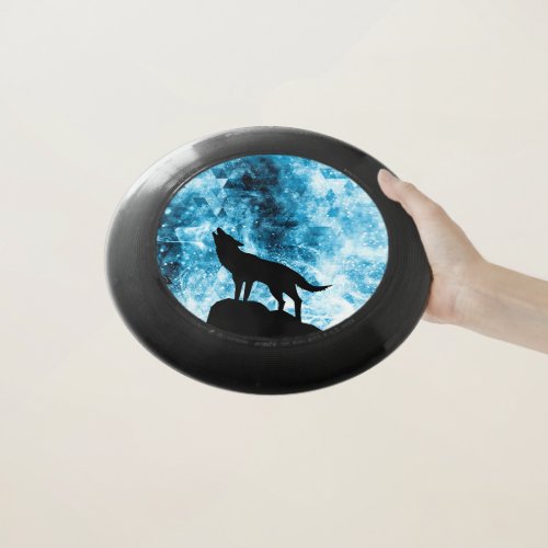 Howling Wolf Winter snowy blue smoke Abstract Wham_O Frisbee