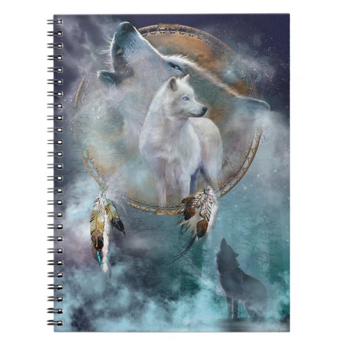 Howling Wolf with Dreamcatcher Notebook