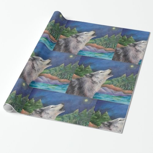 Howling Wolf wrapping paper