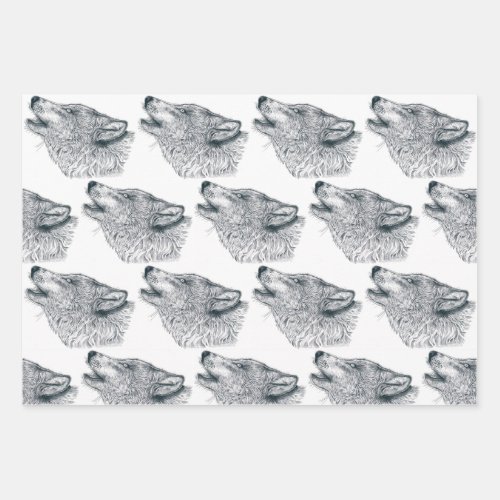 Howling Wolf Wrapping Paper Sheets